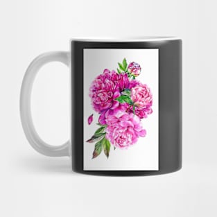 Pink Peonies Poster Peony Floral Print Blush Pink Peony Poster Peony Art Print Mug